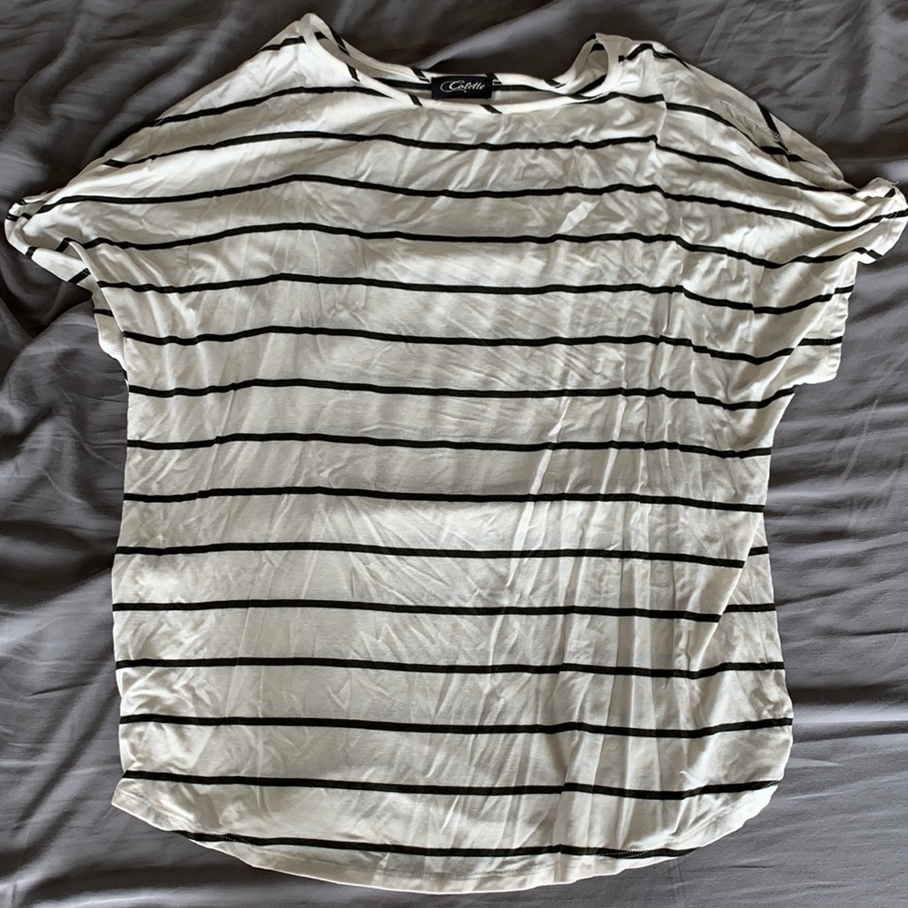 Striped Tee with shoulder cut outs
